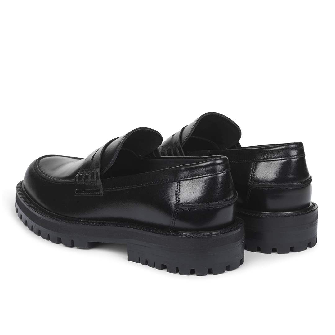 Angulus Loafer skind sort-