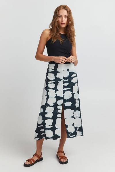 Billede af Pulz Calla Skirt Black Printed