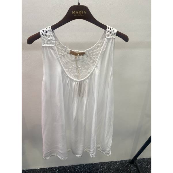 Billede af Marta Top Hvid Rund Blonde