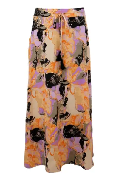 Billede af Black Colour Skirt Orange Marble 