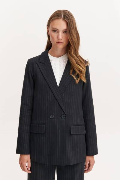 Billede af Pulz Liset Blazer BLK/ White Stripe