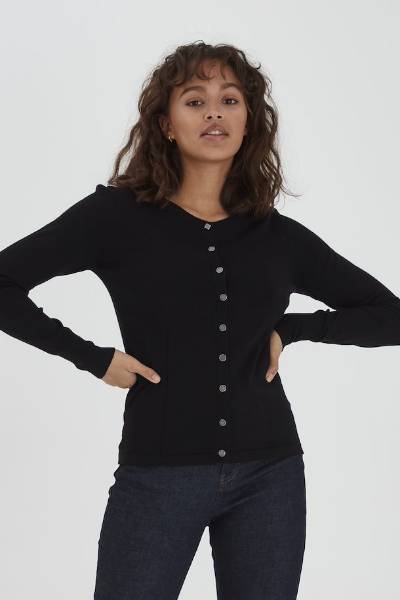 Billede af Pulz Sara LS Short Cardigan BLK