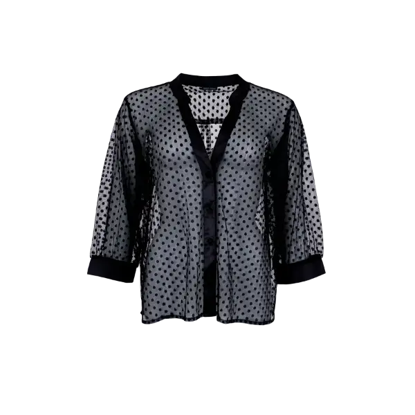 Billede af Black Colour Dot Mesh Top BLK