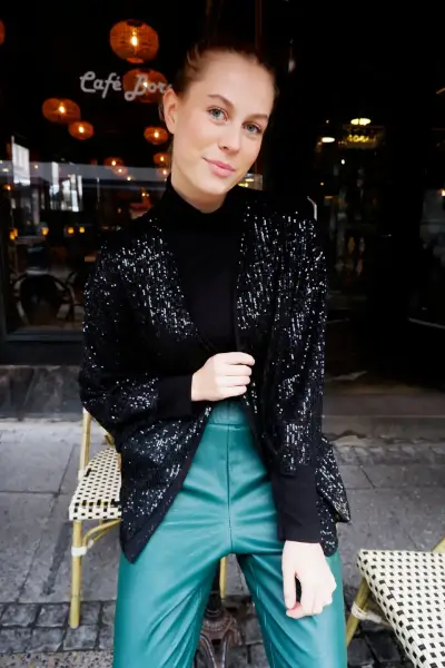 Billede af Black Colour Glam Sequin Kimono BLK