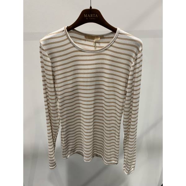 Billede af Marta Tee Stripe beige/hvid