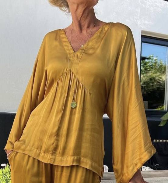 Billede af Asta N Evelina Tie Blouse Gold