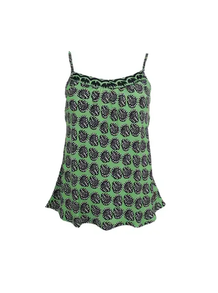 Billede af Black Colour Luna Strap Top Green