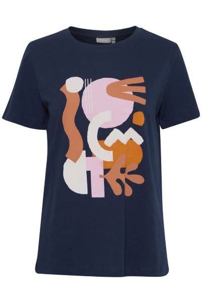 Billede af Fransa Zenna Tee Navy Print