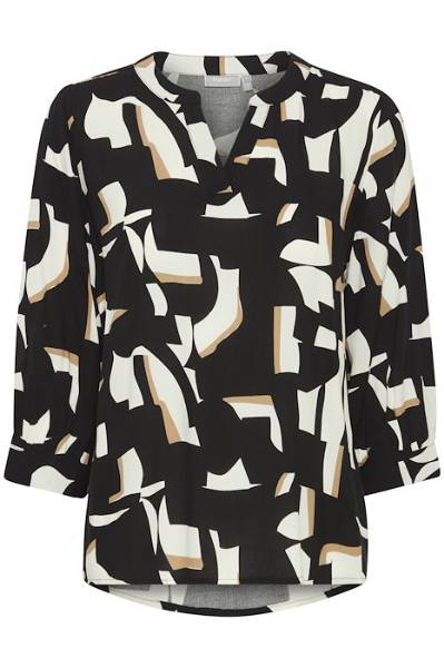 Billede af Fransa Flowy Bluse Black Graphic