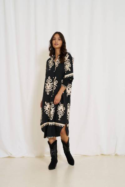 Billede af Marta Merle Dress Black Print 4991