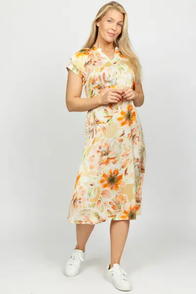 Billede af 2-biz Sif Dress Orange Flower Print