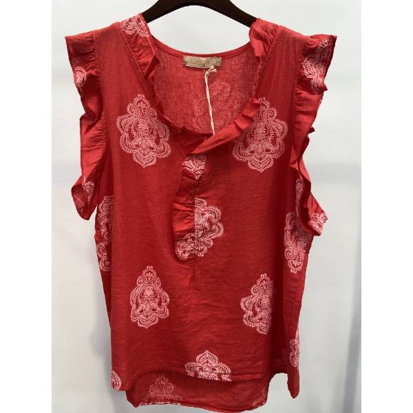 Billede af Marta Elke Top Red Print