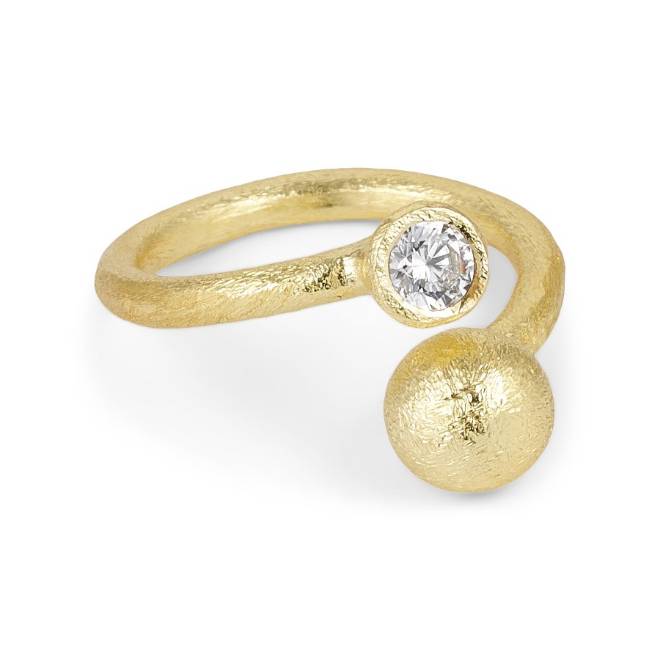 Billede af PURE Ring Zirkon Gold