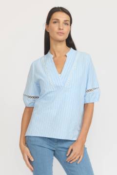 Vis detaljer for 2-Biz Amola Shirt  Sky Blue Strib Billede af 2-Biz Amola Shirt  Sky Blue Strib
