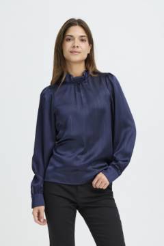 Vis detaljer for Pulz Dorota Lurex Shirt Blue Billede af Pulz Dorota Lurex Shirt Blue
