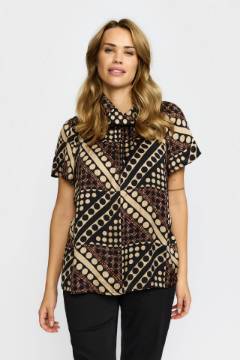 Vis detaljer for 2 Biz Rikke Skjorte Brun/Sort Billede af 2 Biz Rikke Skjorte Brun/Sort