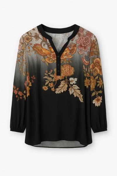 Billede af 2-Biz Rina Blouse Black Flowers