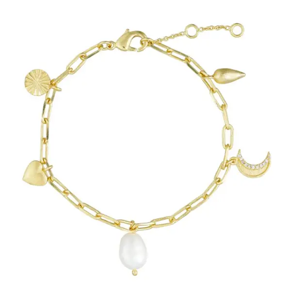 Billede af Luna Bracelet w-Pendants Guld