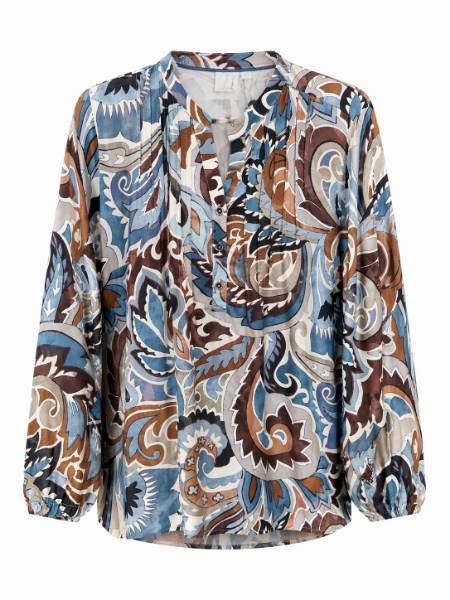 Billede af 2-Biz Dorte Bluse Blå brun print