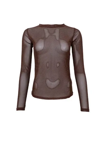 Billede af Black Colour Jessie Mesh Top Coffee