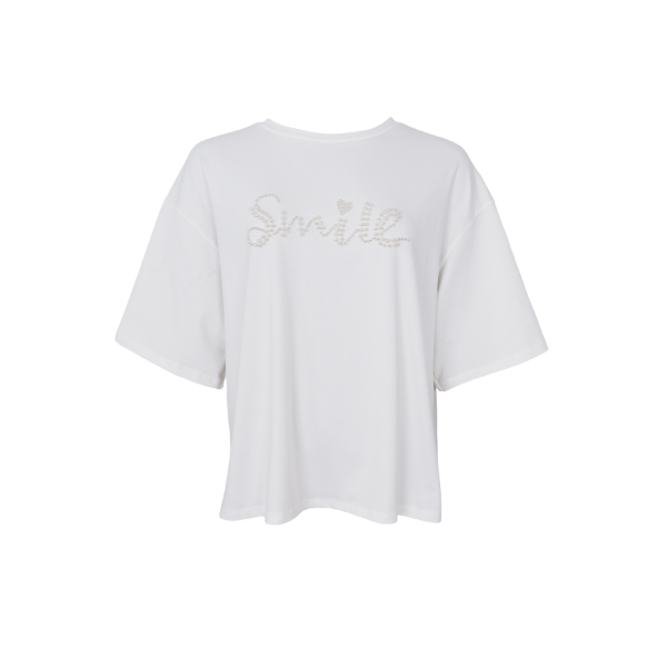 Billede af Black Colour May Smile Tee Off White