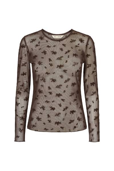 Billede af Rue De Femme Mesh Round Neck Brun