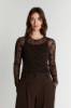 Billede af Rue De Femme Mesh Round Neck Brun