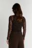 Billede af Rue De Femme Mesh Round Neck Brun