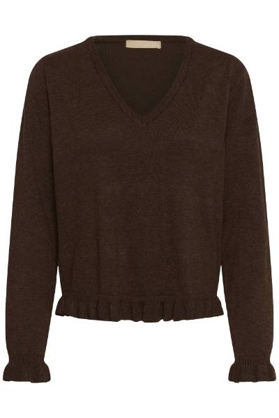 Billede af Culture Annemarie Knit Frill Brun