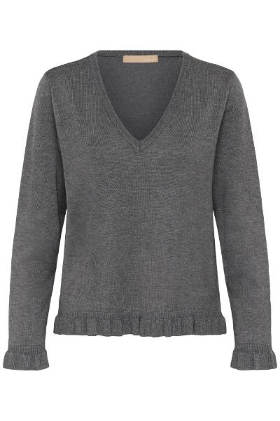 Billede af Culture Annemarie Knit Frill Grå