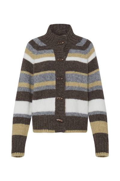 Billede af Pulz Georgie Cardigan Brown Strib 